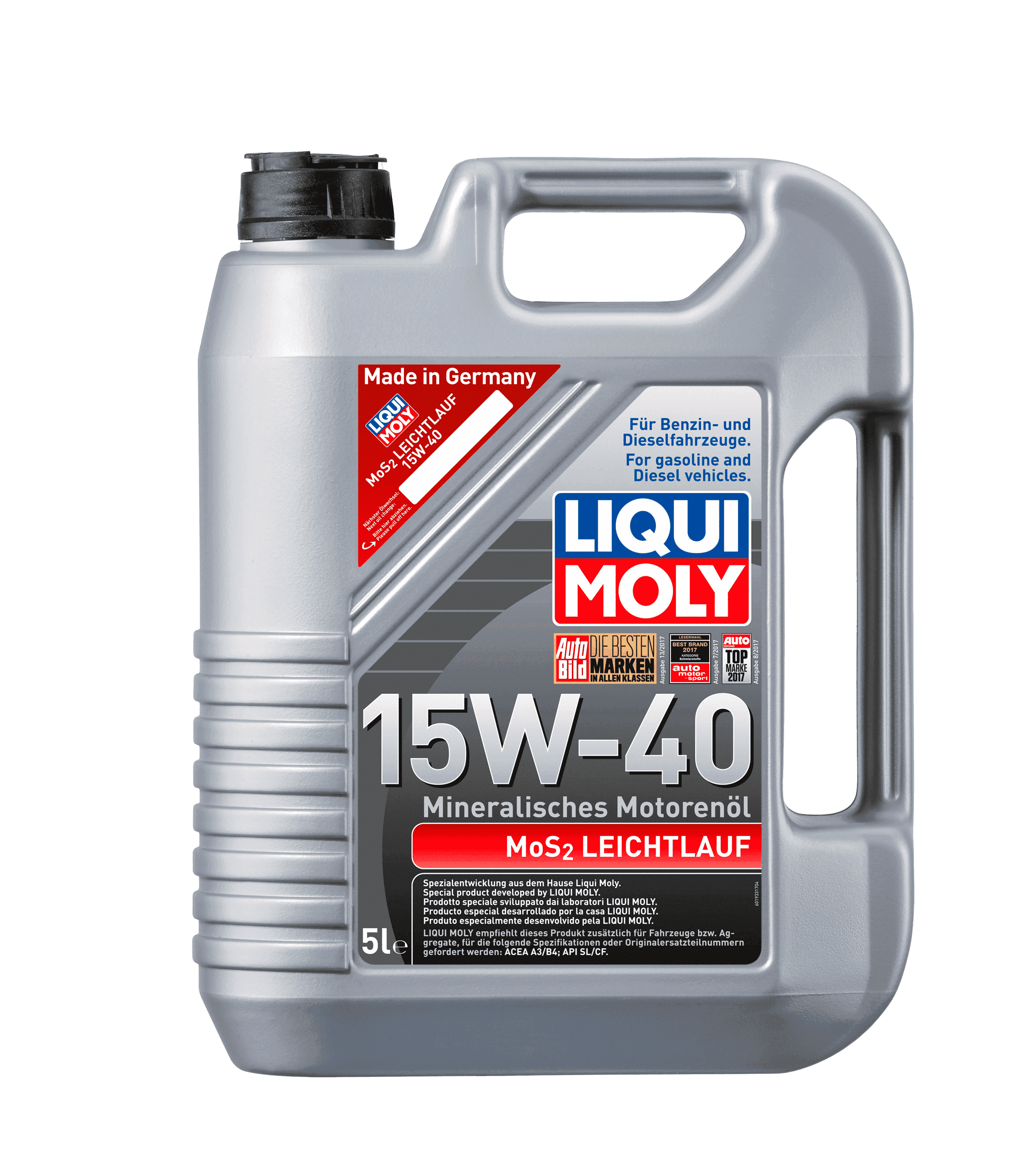 Моторное масло Liqui Moly MoS2 Leichtlauf 15W-40, 5л